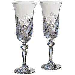   Fire * Cristal Set de pahare de șampanie pentru nuntă (2 piese) (LGyű18698)